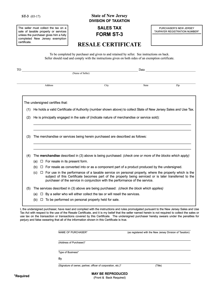 NJ DoT ST 3 2017 Fill Out Tax Template Online US Legal Forms