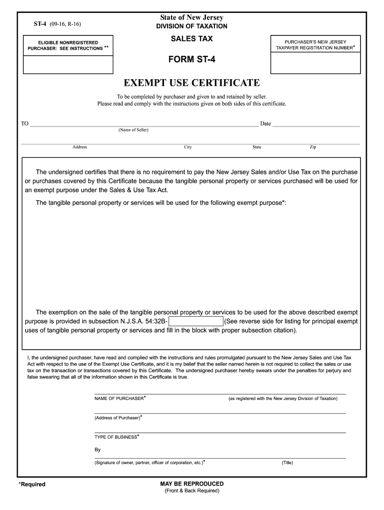 NJ ST 4 2016 2024 Fill Out Tax Template Online US Legal Forms