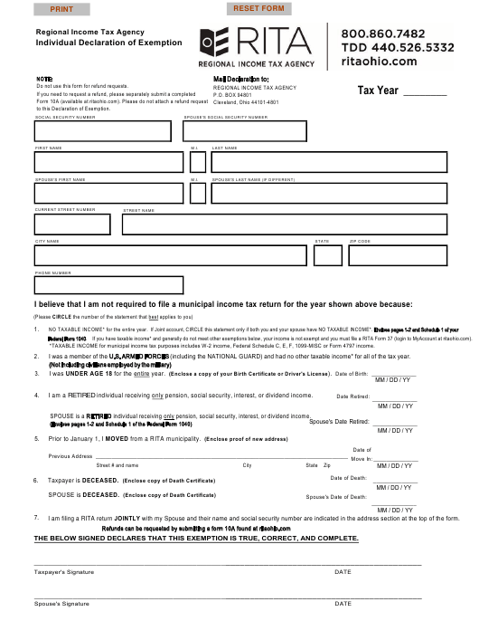 Ohio State Tax Dependent Exemption Forms