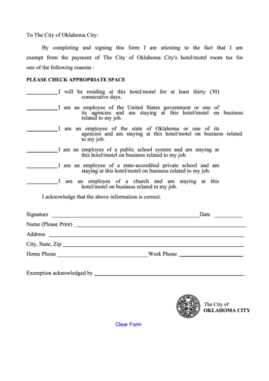 Oklahoma Tax Exempt Form Printable Pdf Download