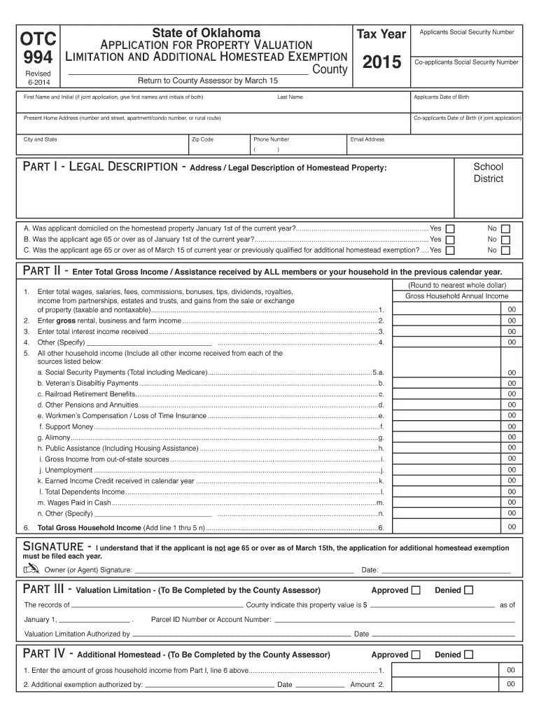 Oklahoma Tax Homestead Exemption Form Fill Out And Sign Printable PDF 