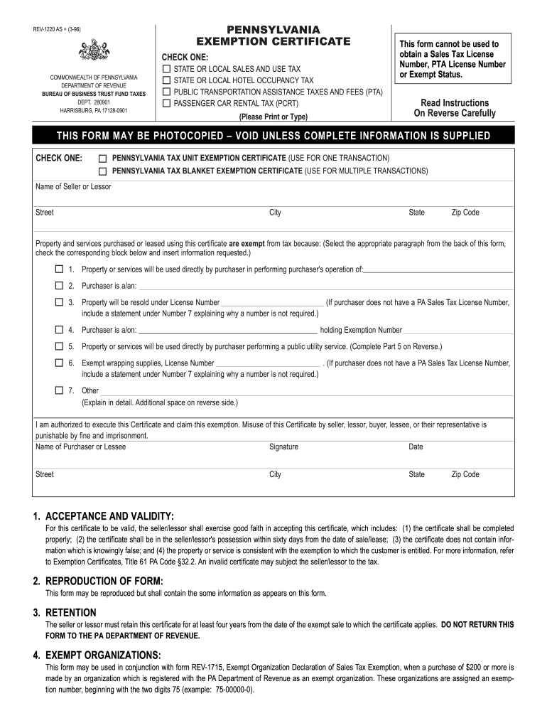 Pa Tax Exempt Form 2023 ExemptForm