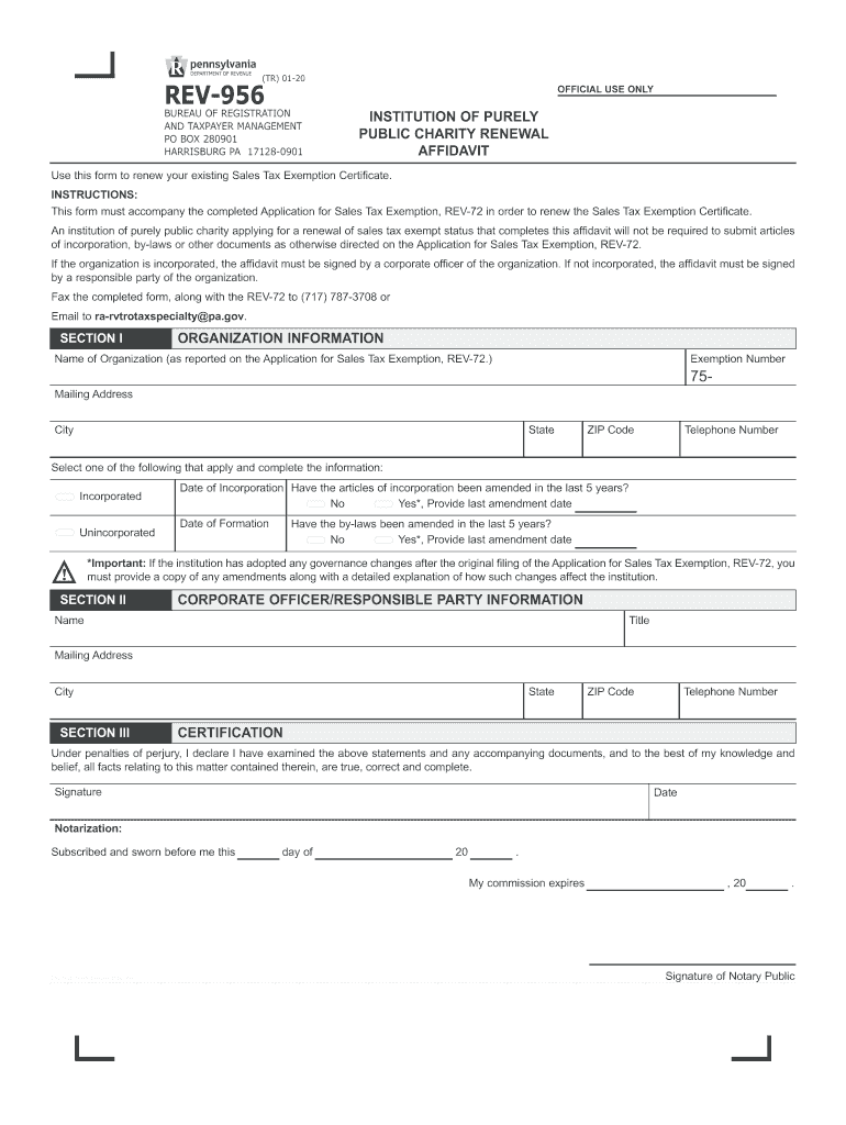 PA REV 956 2020 2021 Fill Out Tax Template Online US Legal Forms