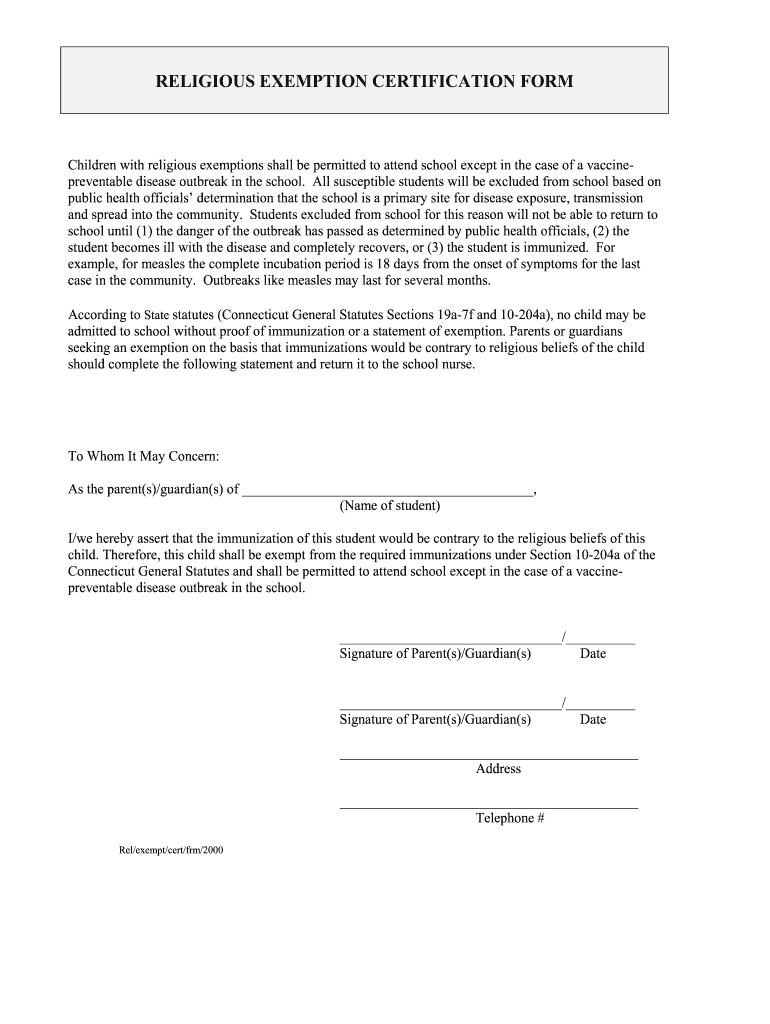 Religious Exemption Vaccination Letter Fill Out And Sign Printable 