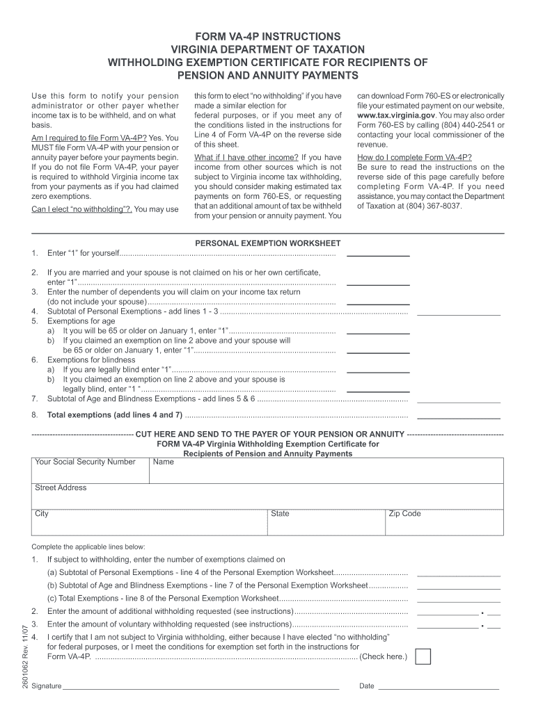 State Of Virginia Withholding Form Fill Out And Sign Printable PDF