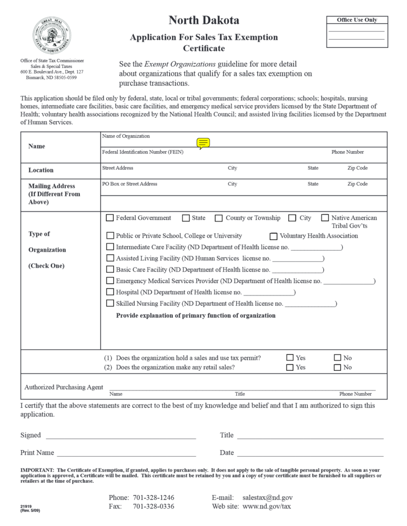 State Tax Exemption Forms TP Tools Equipment