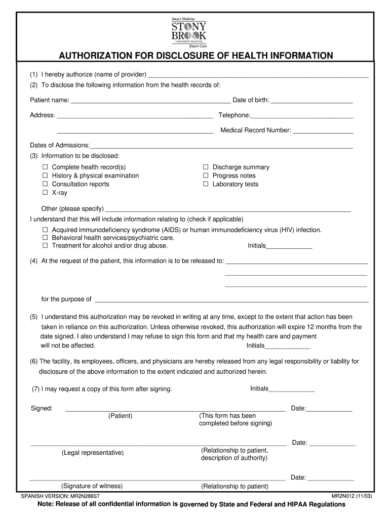 Stony Brook MR2N012 2003 Fill And Sign Printable Template Online US