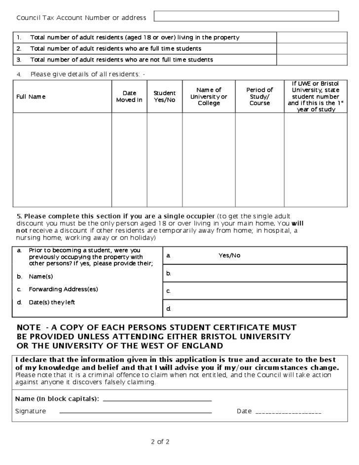 Student Tax Exemption Form UK Free Download