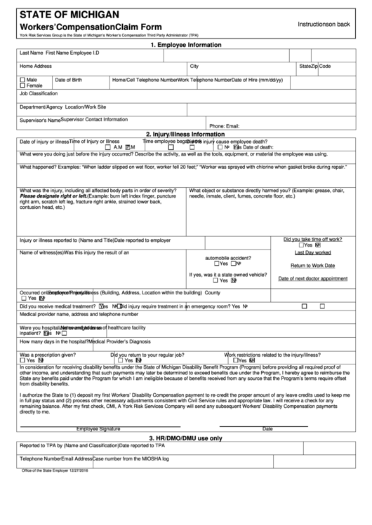 Top 13 Michigan Workers Compensation Forms And Templates Free To 