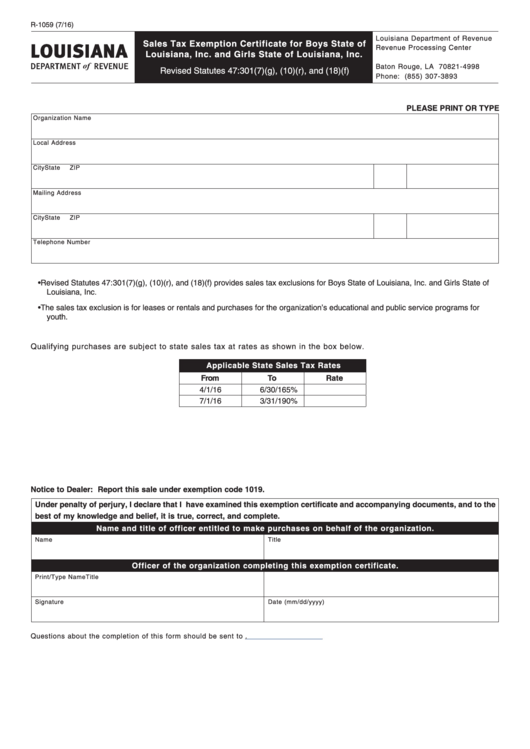Top 46 Louisiana Tax Exempt Form Templates Free To Download In PDF Format