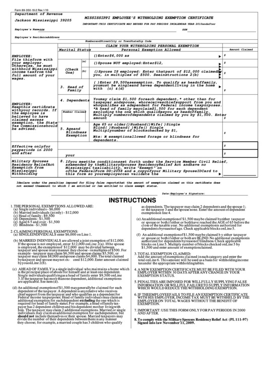 Top 8 Mississippi Withholding Form Templates Free To Download In PDF Format