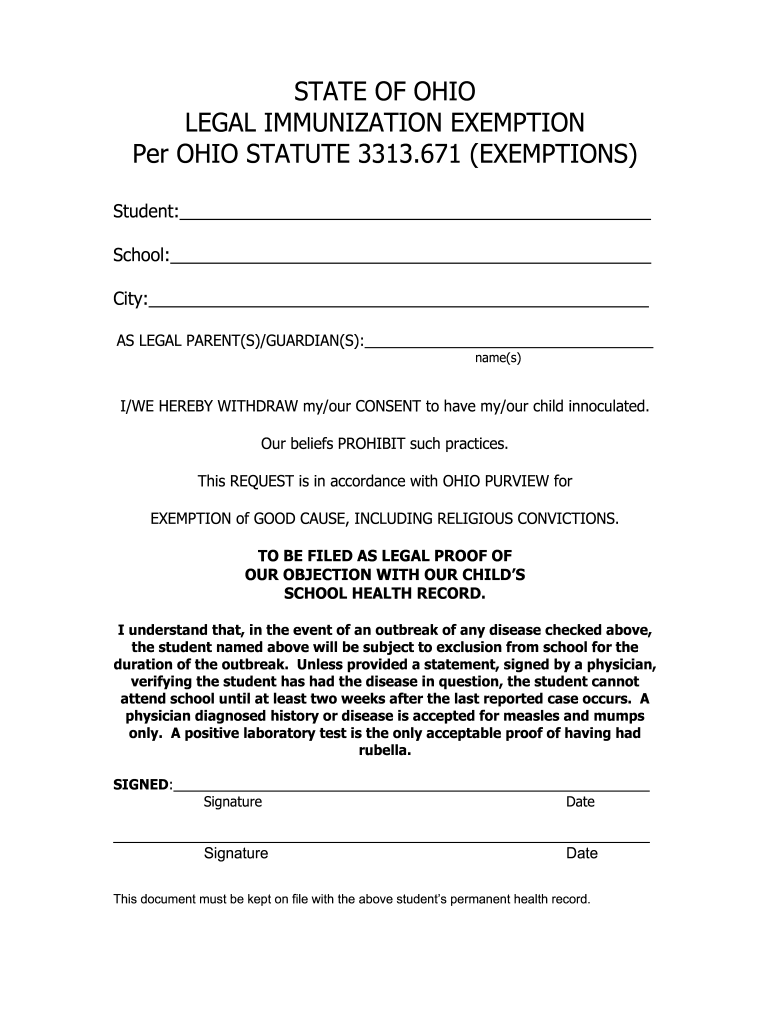 Vaccine Exemption Letter Fill Out And Sign Printable PDF Template 