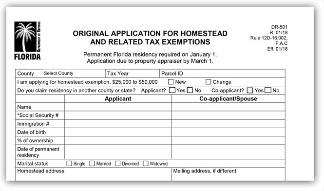 Florida Property Tax Homestead Exemption Form ExemptForm